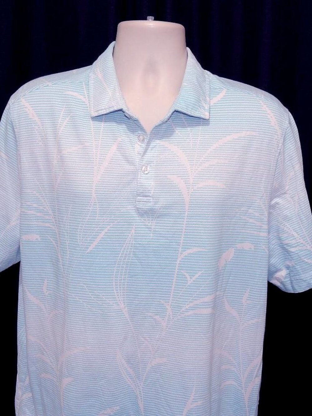 NAT NAST White & Light Blue Ultra Light Cotton Men's Polo Shirt XXL Summer!